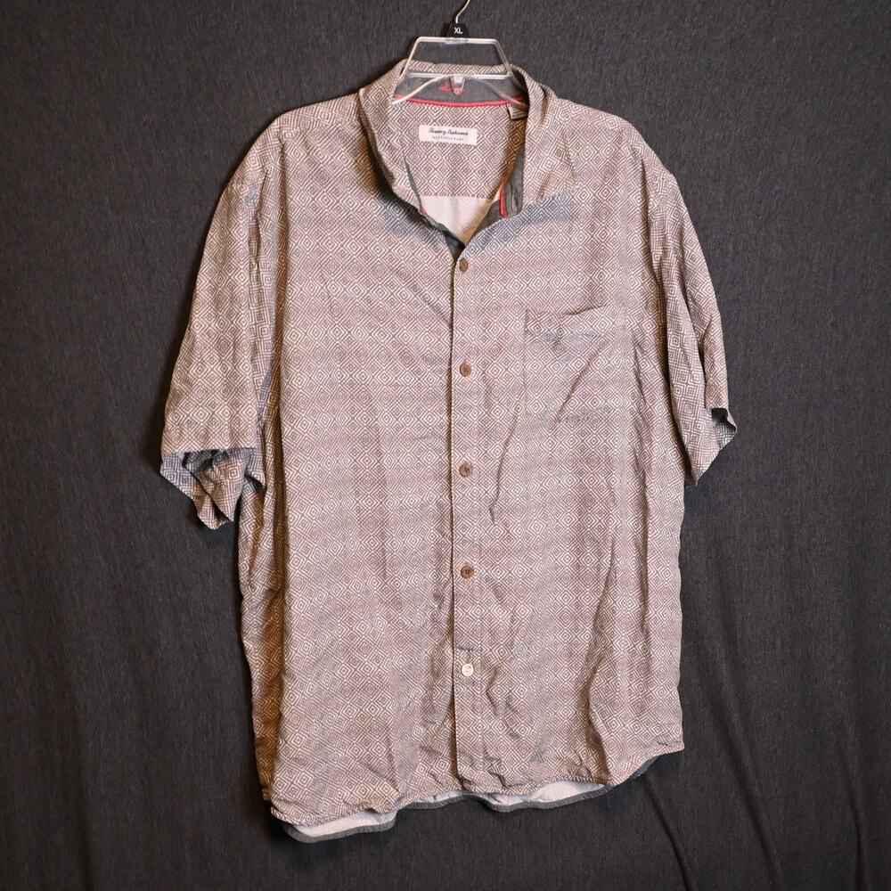 Tommy Bahama Men's XXL Coconut Point Geo Camp Shirt Button Up Casual